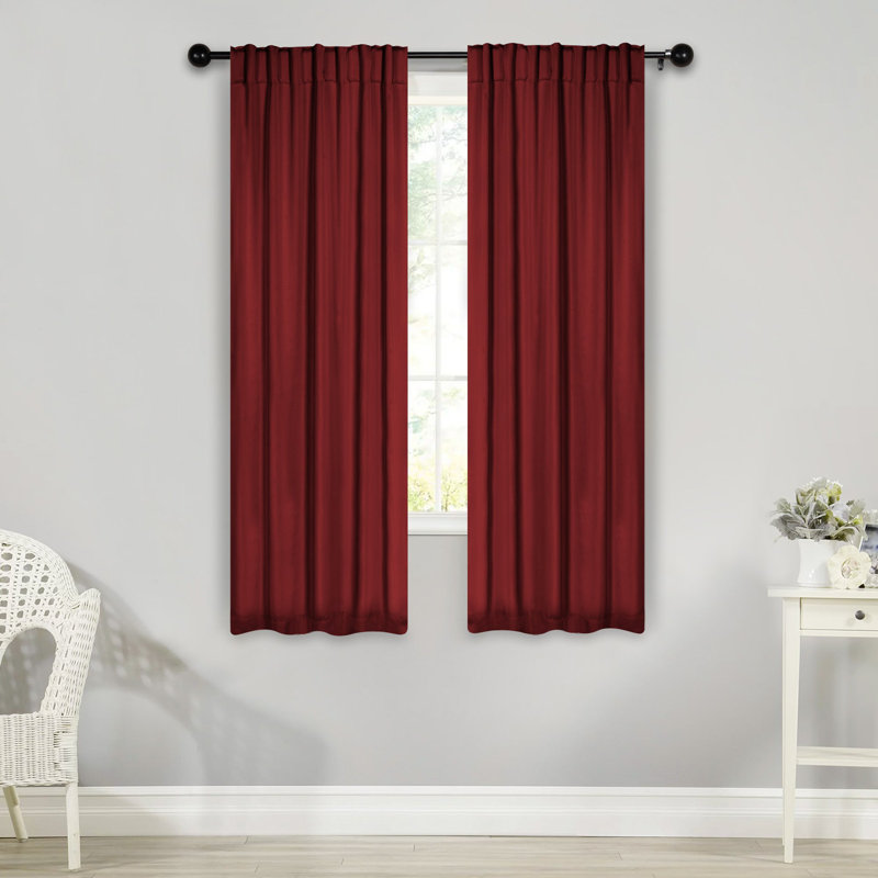 Rideaux obscurcissant et passe-tringle Levatt Classic, Sangria, L 26 po x L 63 po