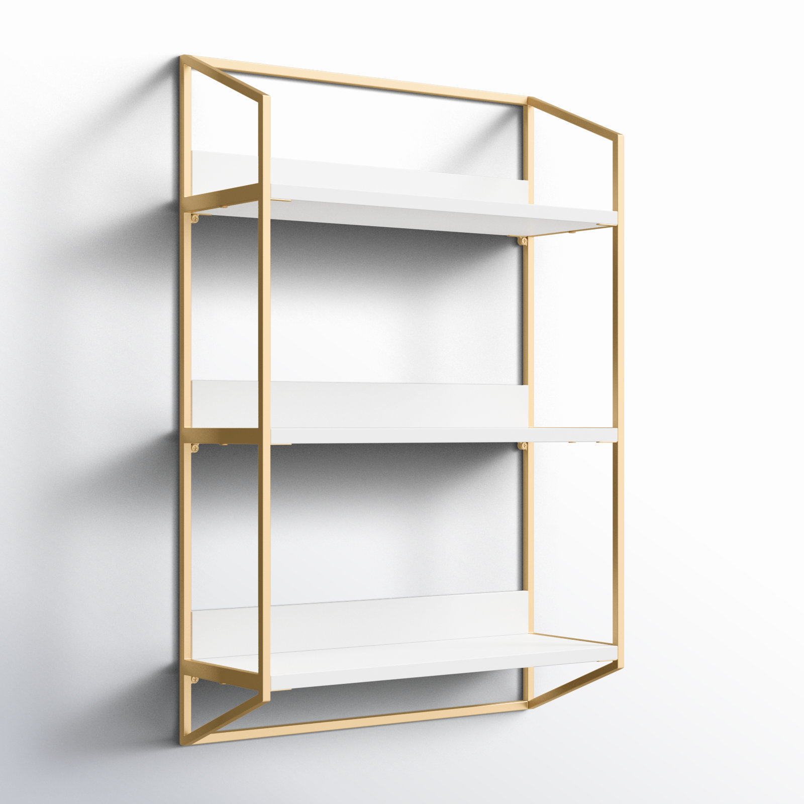 Vivendel 18" Accent Shelf, White/Gold