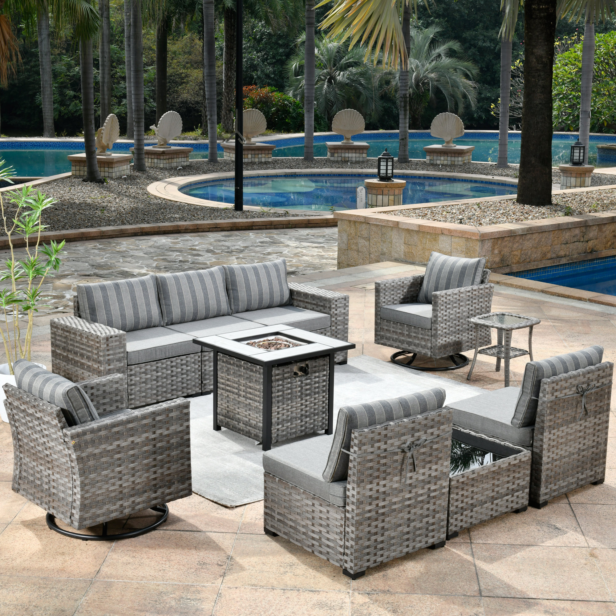 Red Barrel Studio® 7 - Person Outdoor Seating Group with Cushions | Wayfair