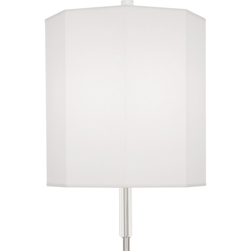 Kate Floor Lamp, Polished Nickel, Ascot White