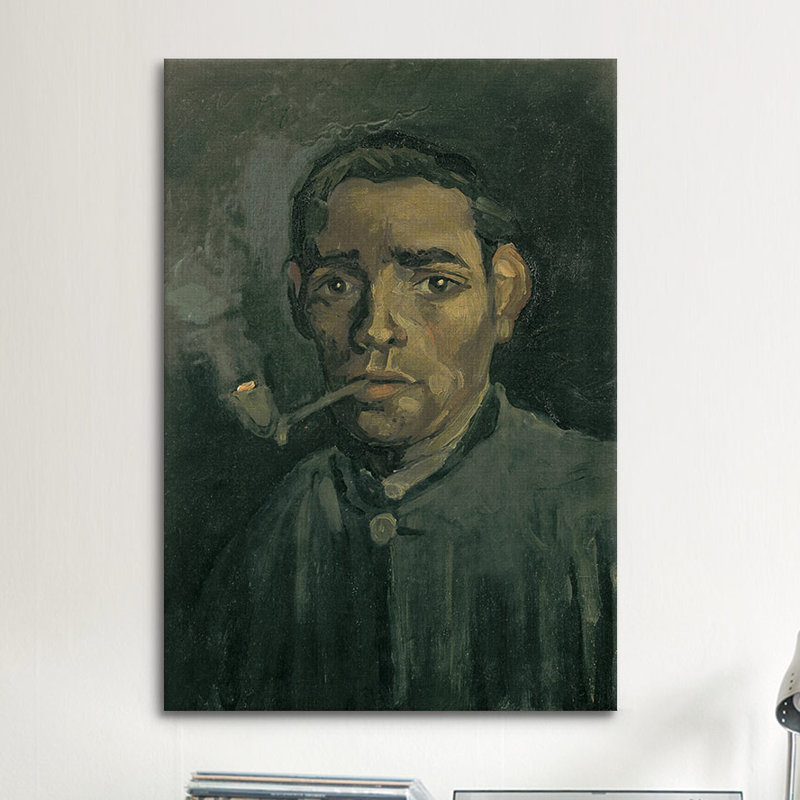 « head of a man » par vincent van gogh, reproduction d’art sur toile, H 26 po x l 18 po x P 1,5 po