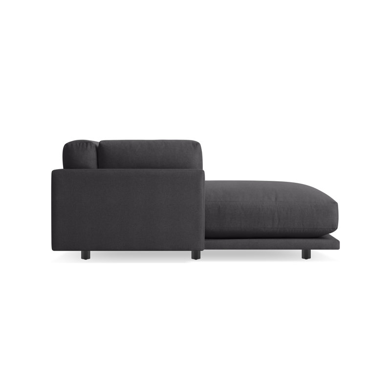 Sunday Upholstered L-Shaped Sectional, Sanford Black Crossweave, Left Hand Facing