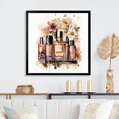 Rose et or, maquillage boho chic et beauté I, impression sur toile