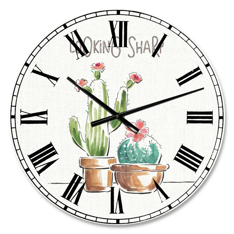 Desert Botanical Bloom I - Horloge murale, Petit