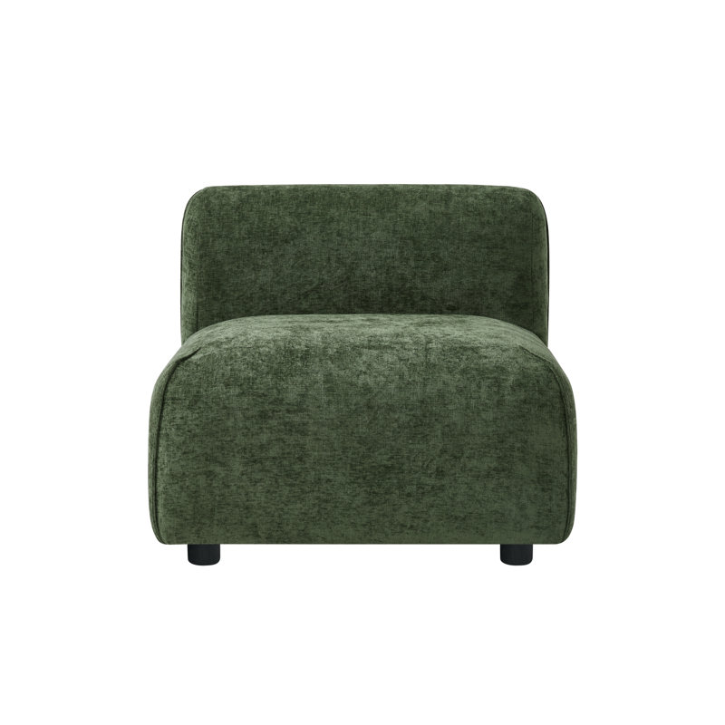 Chaise d'appoint confortable en polyester vert, design moderne pour la chambre à coucher et le salon