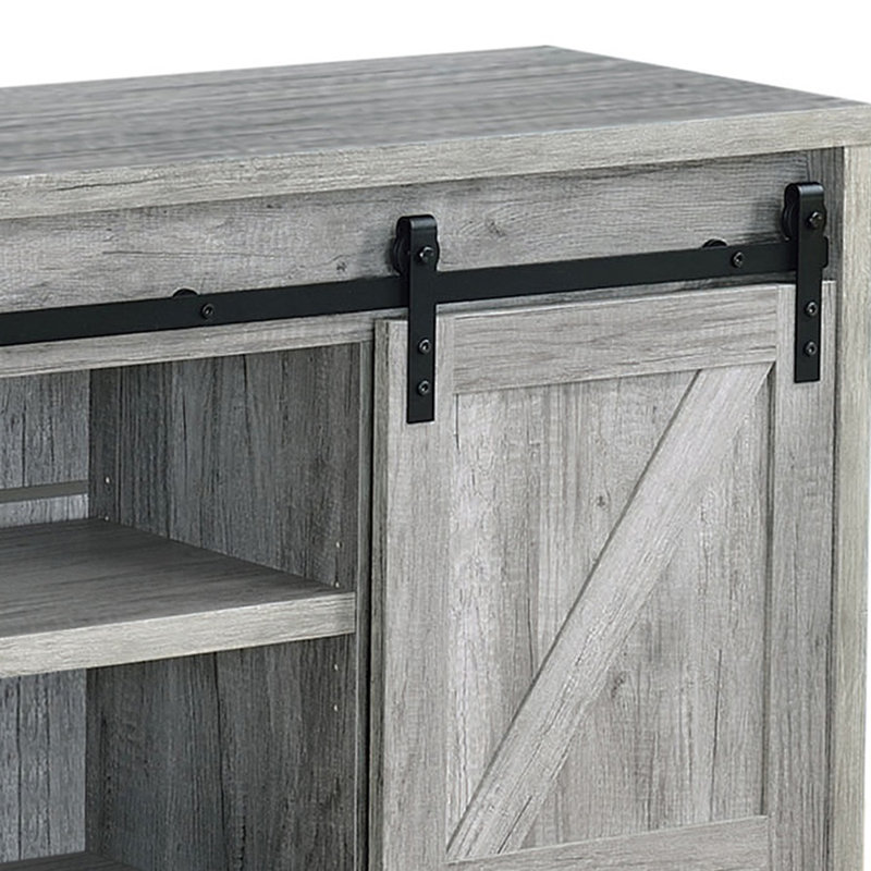 Meuble télé pour téléviseur de 75 po ou moins Chenut, Bois flottant gris