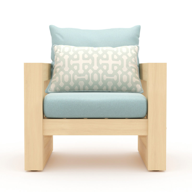 Sehrish Patio Chair With Sunbrella Cushion Covers, Canvas Spa Sunbrella® Canvas