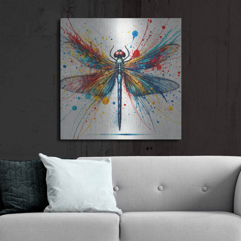 «Dragonfly» par Rey Klimt, art mural en métal, H 36 po x l 36 po