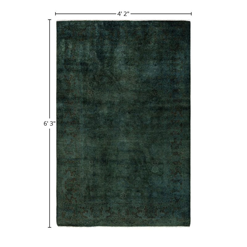 Overdyed One-of-a-Kind 4' 2" X 6' 3" Hand Knotted Area Rug