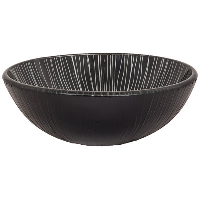 Novatto 16.5'' Black Glass Circular Bathroom Sink