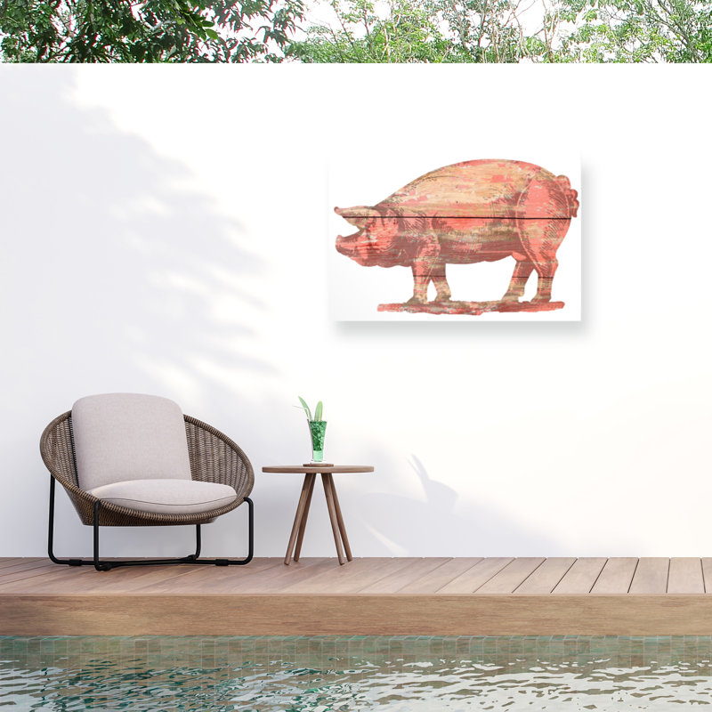 Toile d'extérieur Arrison RetroPlanet «Pig Cut Out», H 12 po x l 19 po x P 1,5 po