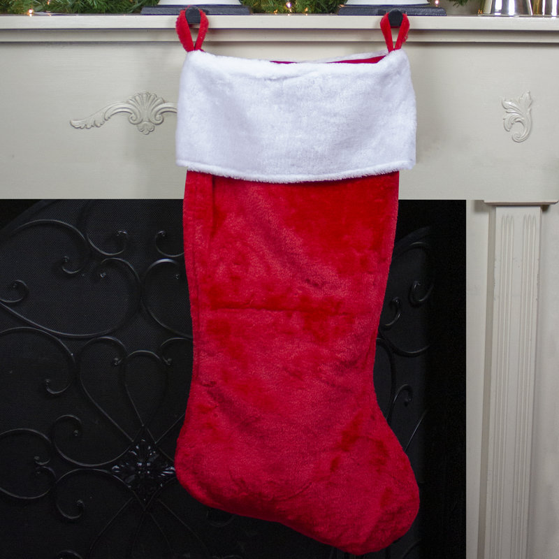 Bas de Noël surdimensionné rouge et blanc 36 po