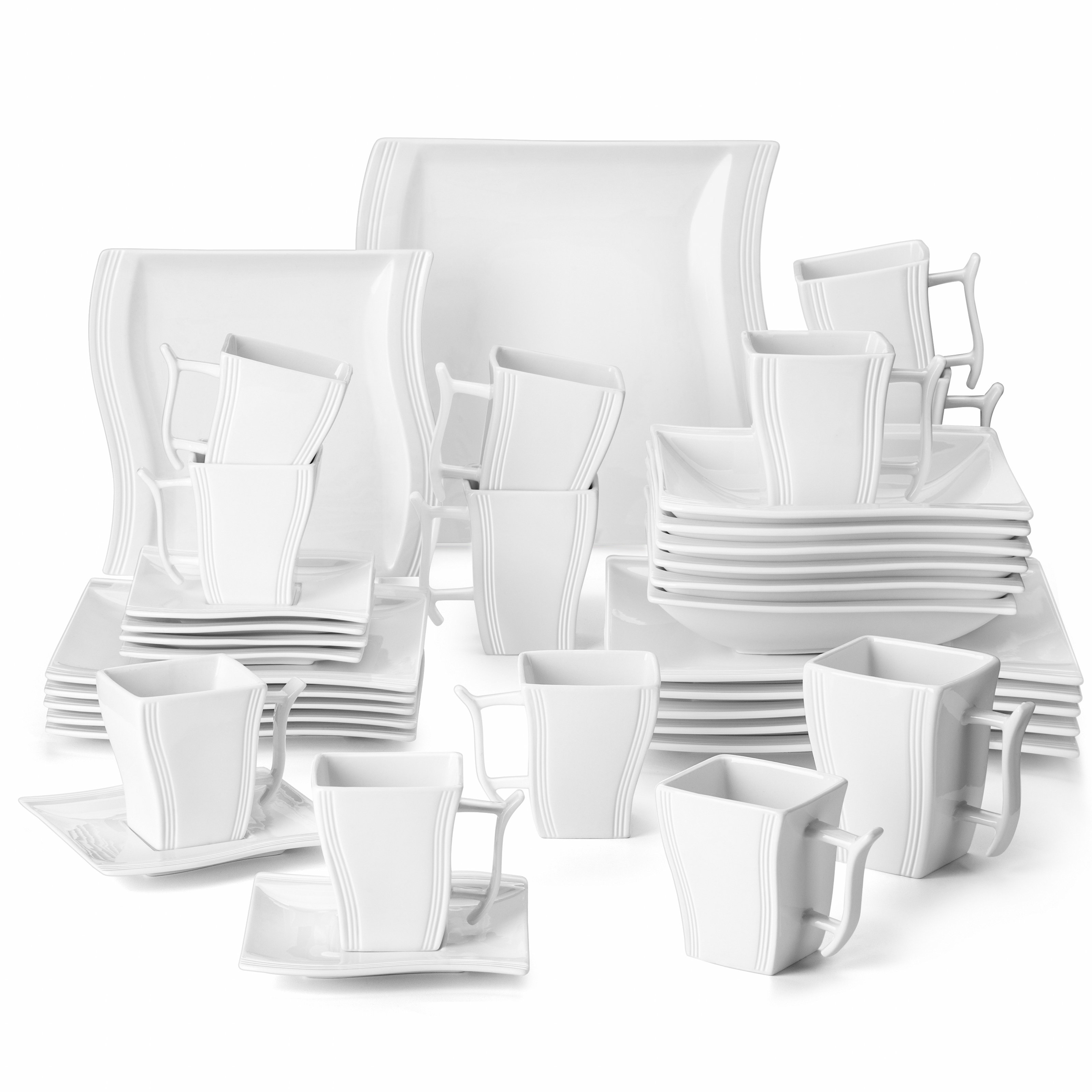 MALACASA Flora 26-Piece Ivory White Dinner Set Review 