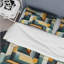 Ensemble de housse de couette en microfibre à motif géométrique vert et jaune-946764500