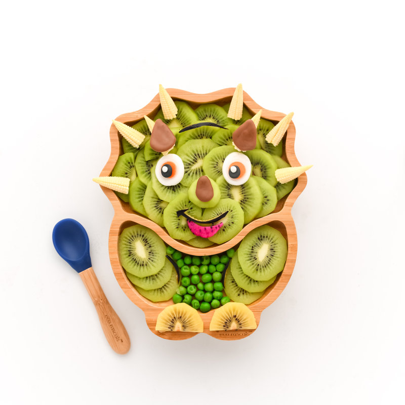 Bamboo Dinosaur Plate, Navy