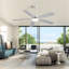 Indoor Modern 52 Inch Ceiling Fan 6 Speed Wind 5 Blades Remote Control Reversible DC Motor With Led Light-121071116-121071118