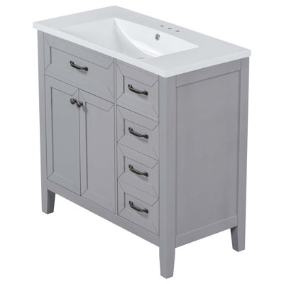 Armoire de salle de bain avec tiroirs 36 po Berinda