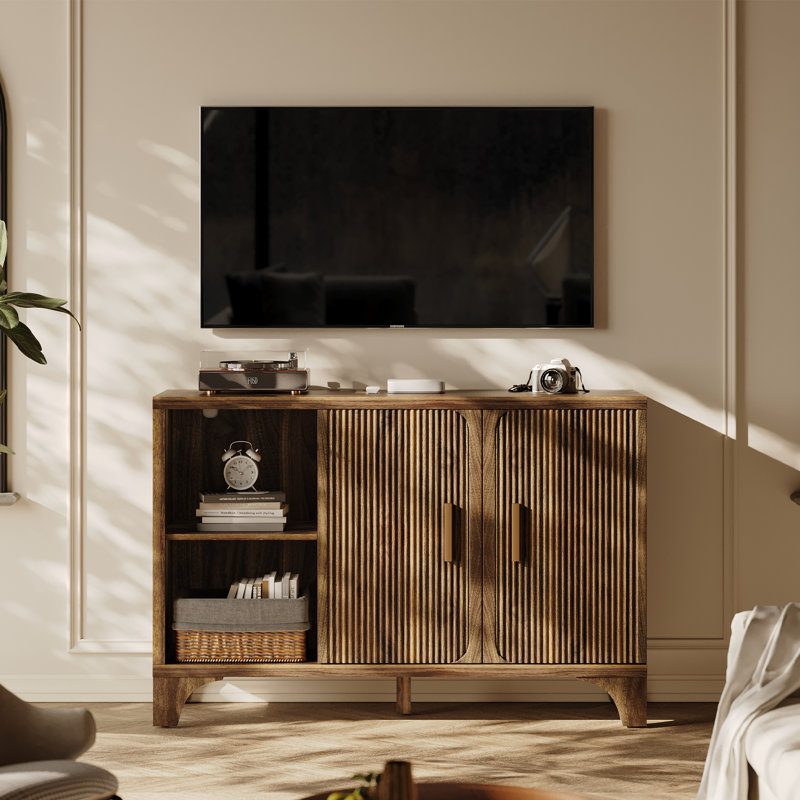 Buffet 47 pouces Mid Century Modern, Brun