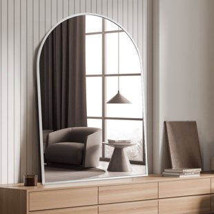 Arch Bathroom Mirror, Wall Mounted Mirrors with Metal Frame 