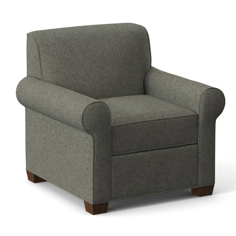 Finn Upholstered Armchair, Montana Walnut, Dorset Ash