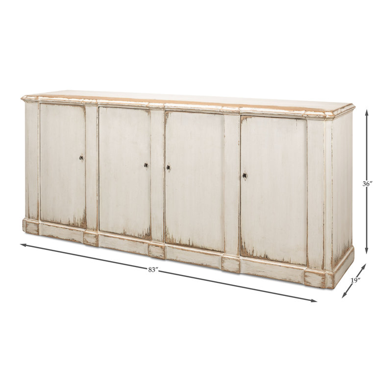 Villefranche Solid Wood Sideboard, Antique White