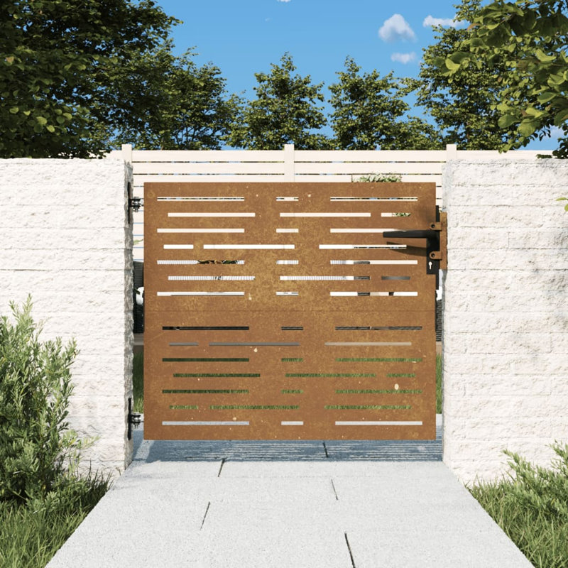 Ameliyah Garden Gate, Rusty, 75cm H x 85cm W x 12cm D