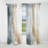 Damaa Beige Blue Gold Ocean Storm V - Abstract Shapes Curtain - Velvet Room Darkening - 1 panel-784289486