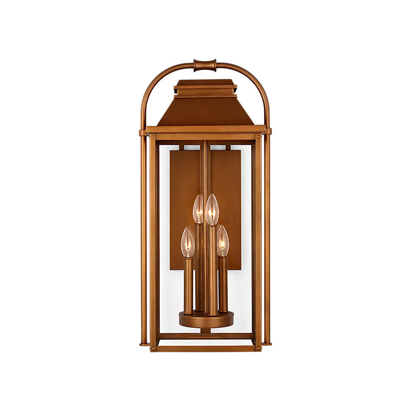 Plafonnier encastré d'extérieur 4 lumières Newson, Cuivre naturel