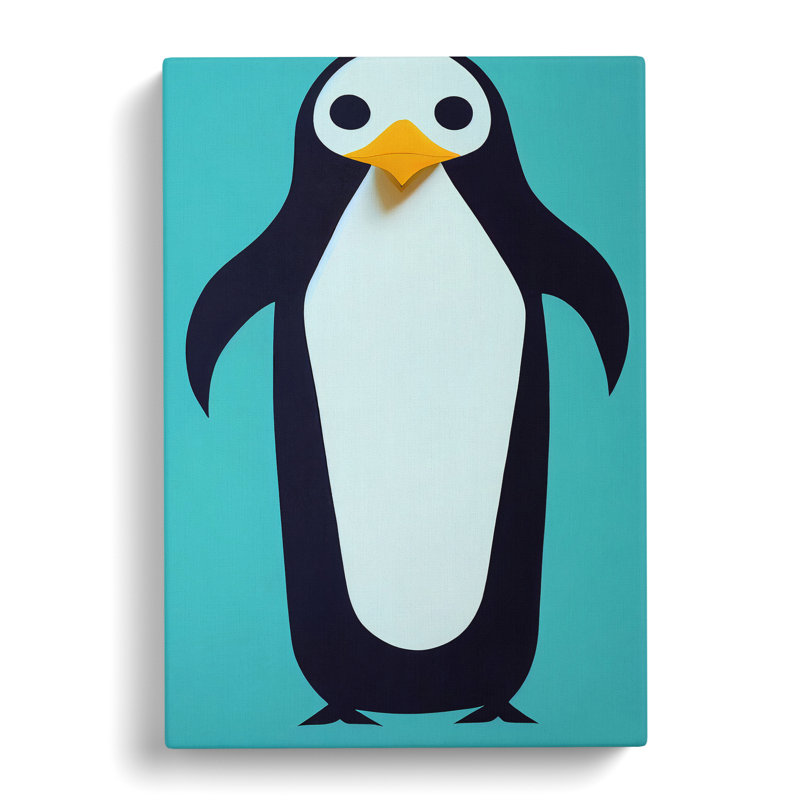 Vibrant Penguin Abstract - Wrapped Canvas, 50cm H x 35cm W x 3cm D