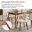 Set of 2 Linen Upholstered Dining Chairs – Wing Backrest, Wood Legs & Thick Cushions for Kitchen, Dining, or Living Room