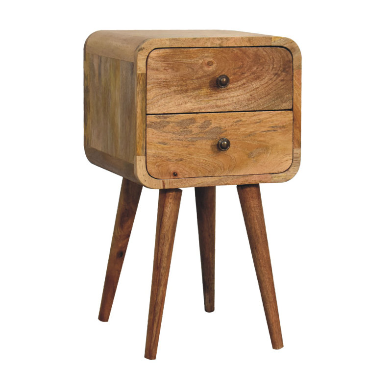 Camfort 11.8'' W Solid Wood Nightstand, Brown