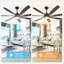 Ventilateur de plafond d'extérieur moderne 64 "avec lumière et télécommande, 6 pales en ABS, moteur à courant continu réversible-381104457-401824946