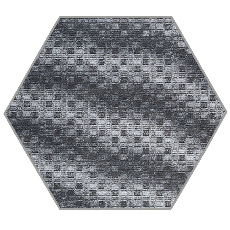 Tapis noir abstrait intérieur / extérieur, Hexagonal 6 pi