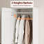 Armoire-penderie 72 po en bois avec 2 tiroirs, portes et tringle, armoire à vêtements haute avec 18 tablettes réglables pour le rangement des vêtements de chambre, blanc-1278490313