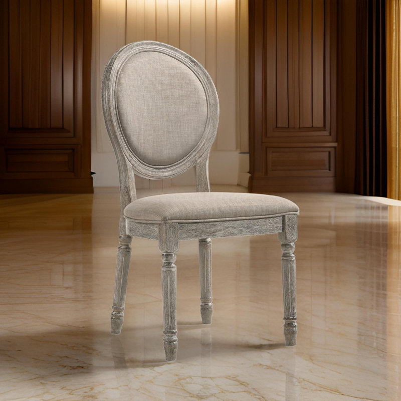 Chaise d'appoint en tissu à dossier très grand Louis