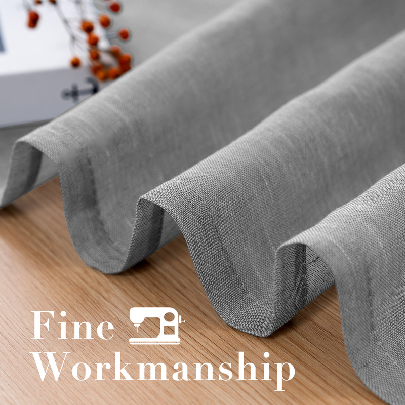 Linen Blended Textured Semi-Sheer Grommet Curtains - 37"/52" Widths Semi-Private & Light-Filtering Linen-Style Panels for Bedroom 