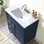 Ensemble de meuble-lavabo simple autoportant moderne 30 po avec plateau en céramique Taziyah-734389418