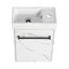 Meuble-lavabo mural 16 po avec lavabo en céramique et porte d'armoire à fermeture en douceur, pour petite salle de bain