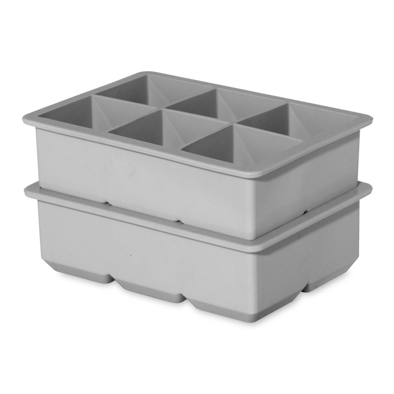 Ensemble de 2 grands plateaux carrés de 6 glaçons Oggi Barware