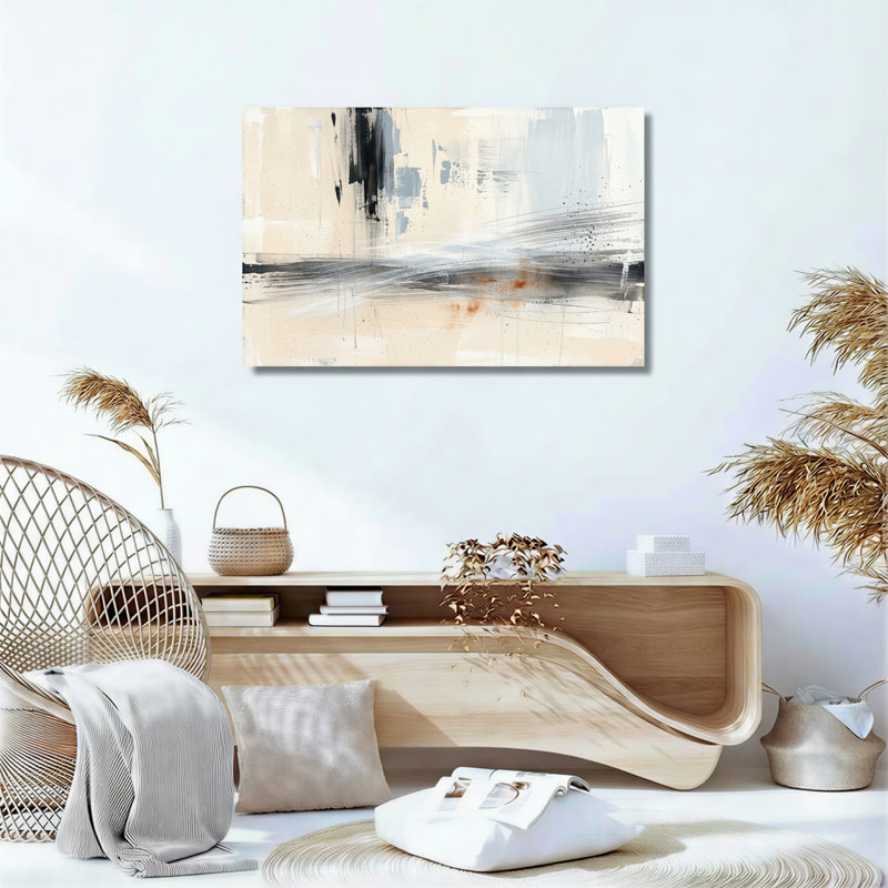 Art abstrait, art mural sur toile, ensemble de 1, 12"H x 18"W, Wrapped Canvas