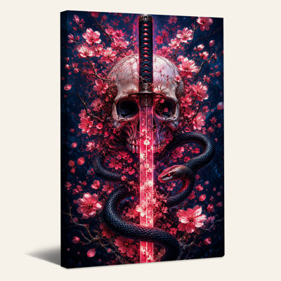 Toile d'Halloween rougeoyante «Katana»