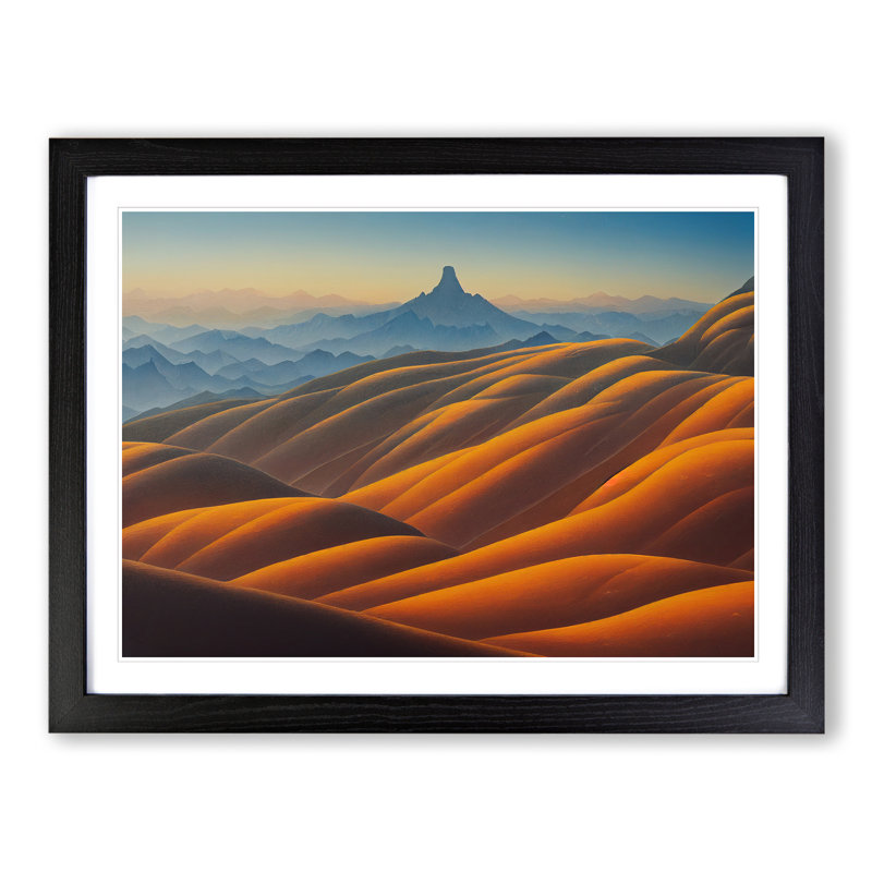 Excellent Mountain Landscape - Single Picture Frame Painting, Black, 46cm H x 64cm W x 2cm D