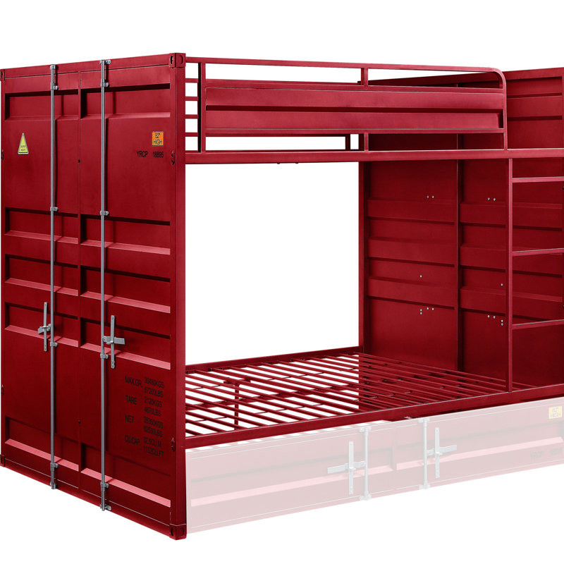 Cargo Red Finish Full/Full Bunk Bed