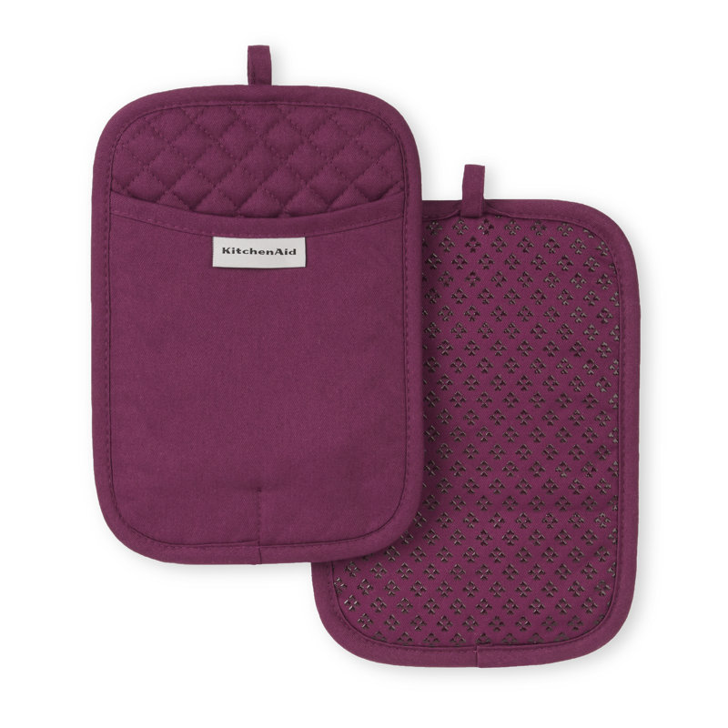 KitchenAid Asteroid Pot Holder 2-Pack Set,, Wine