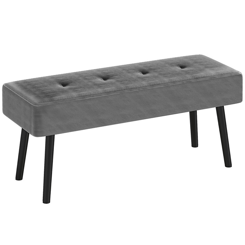 Doyline Polyester Upholstered Bench, Grey