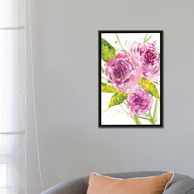 «Bouquet Rose I» par Melissa Wang - Impression sur toile tendue sur châssis, H 26 po x l 18 po x P 1,5 po, Pas de tapis