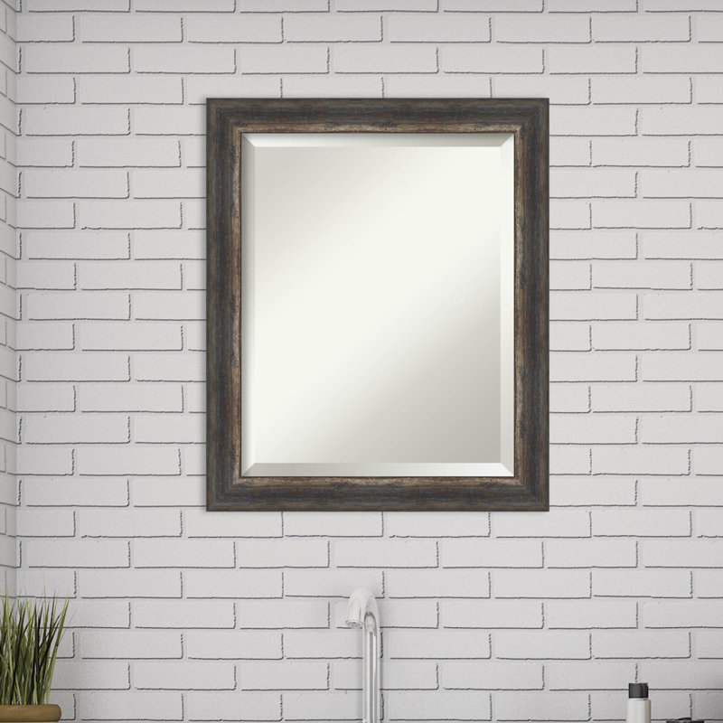 Roulston Flat Wall Mirror, 19.5" x 23.5", Charcoal