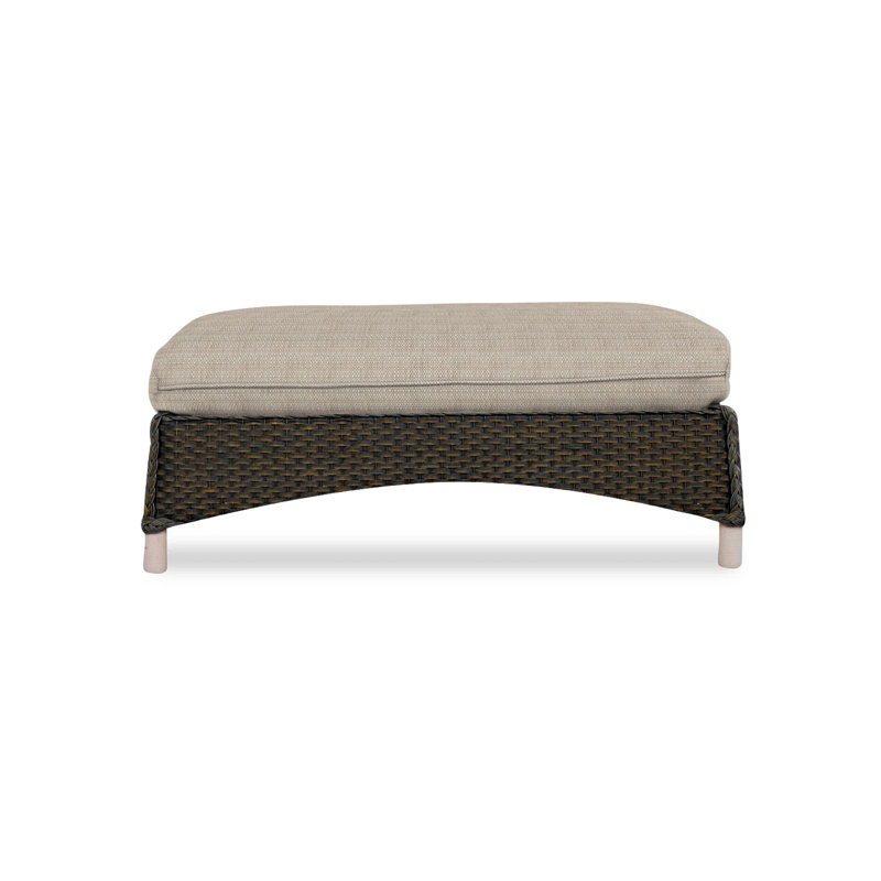 Mandalay Outdoor Ottoman, Beach Natural, Hickory