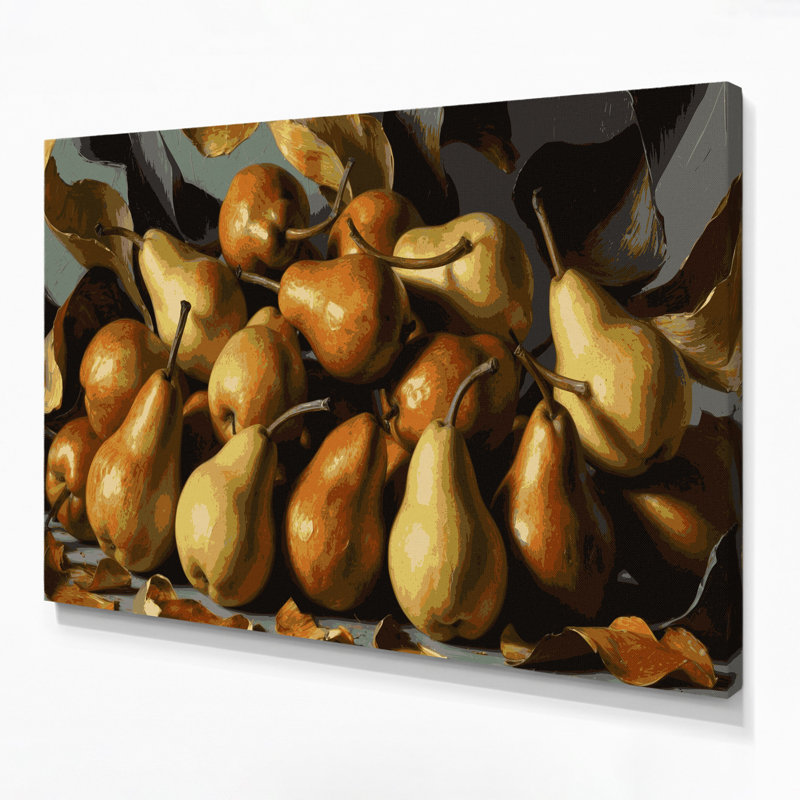 Art mural sur toile brun Fruit Pear, H 12 po x l 18 po