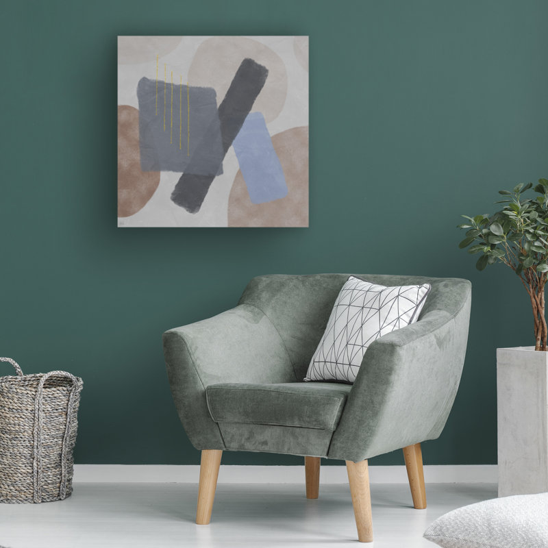 Bolog Line And Brush Square Two Rectangles 1 Canvas Art, 35" H x 35" W